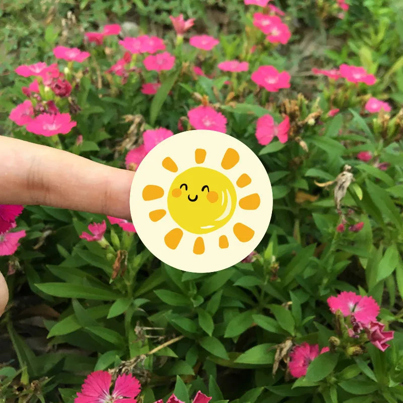 cartoon hand-painted weather thank you stickers children cute handmade decorative sticker birthday gift sealing paste