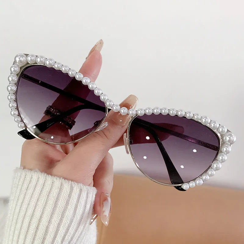 Elegant Basic Solid Color Ac Oval Frame Half Frame Women's Sunglasses