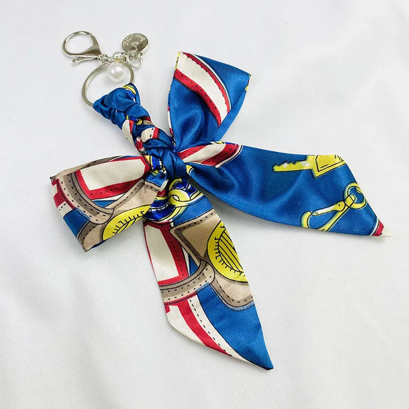 Sweet Simple Style Bow Knot Cloth Metal Unisex Bag Pendant Keychain