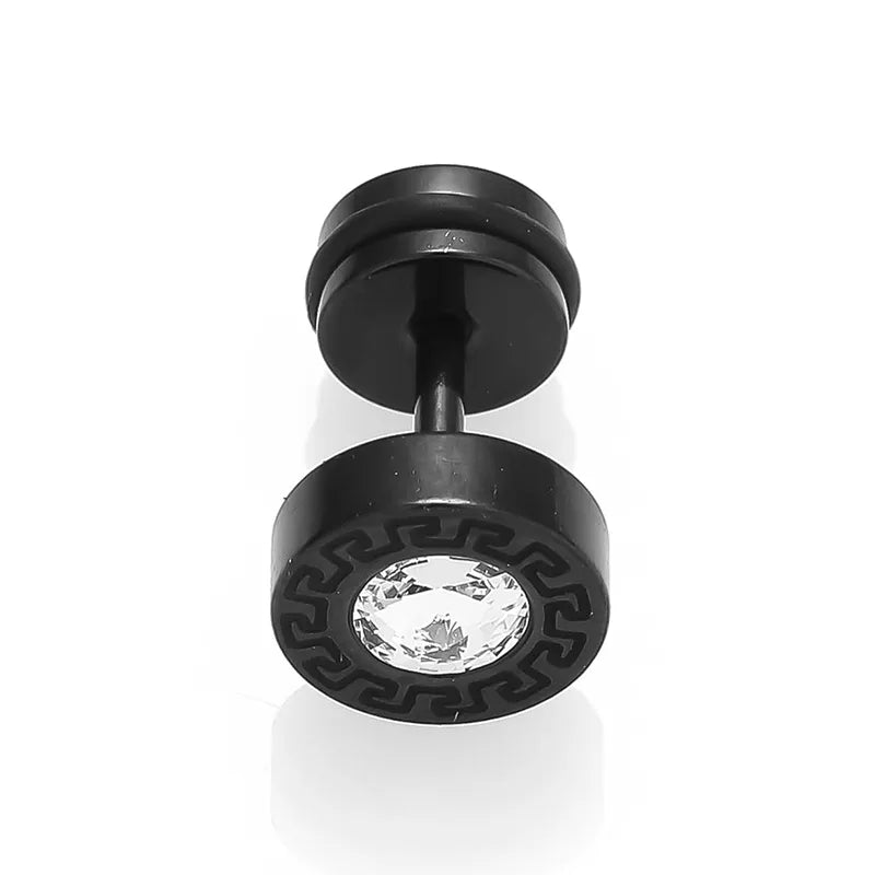 1 Piece Simple Style Classic Style Round Polishing Inlay 316L Stainless Steel  Zircon 18K Gold Plated Ear Studs