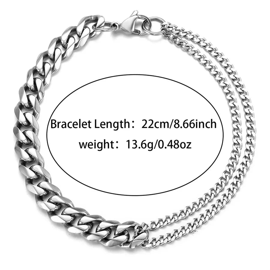Simple Style Splicing 304 Stainless Steel Bracelets In Bulk