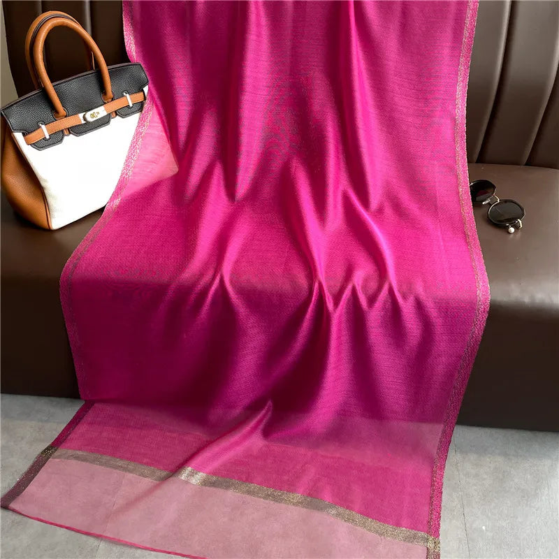 women's elegant solid color polyester scarf