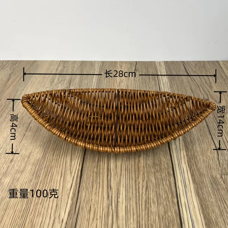 Simple Style Solid Color Imitation Rattan Storage Basket