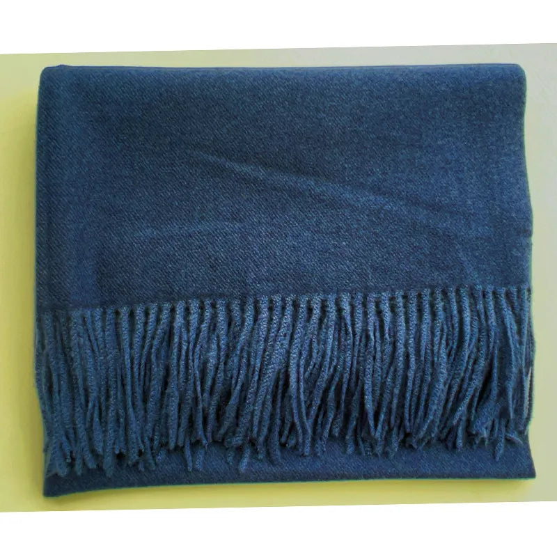 women's simple style solid color imitation cashmere scarf