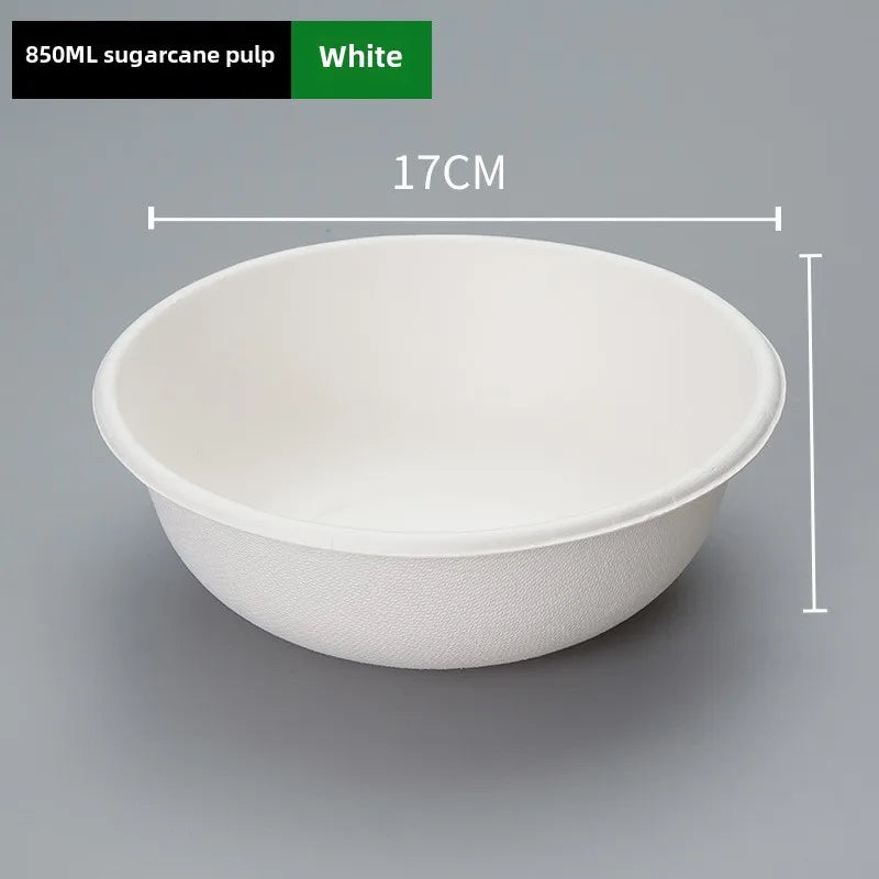 Disposable paper bowl tableware set paper bowl commercial household bowl degradable whole box disposable round bowl