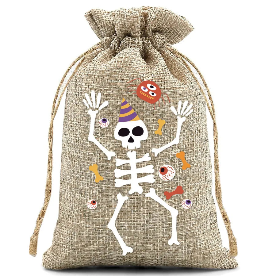 Halloween Linen Bag Easter Linen Bag Children Party Candy Storage Bag Festival Celebration Supplies Party Printing Material