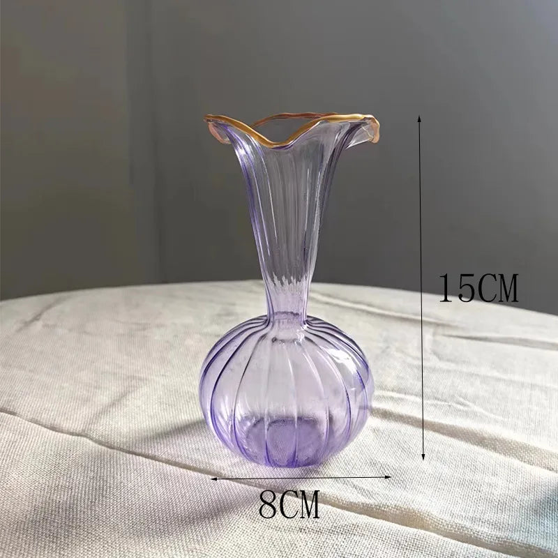 Simple Style Solid Color Glass Vase Artificial Decorations