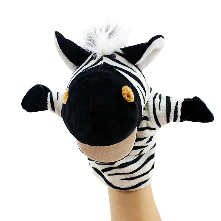 Can open mouth cartoon animal plush hand puppet parent-child toy mouth can move a variety of styles  spot mixed batch