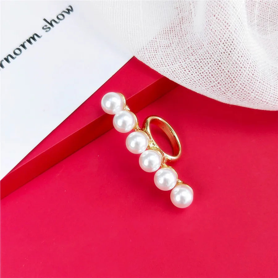 women's fashion geometric water droplets pu alloy rhinestone pearl