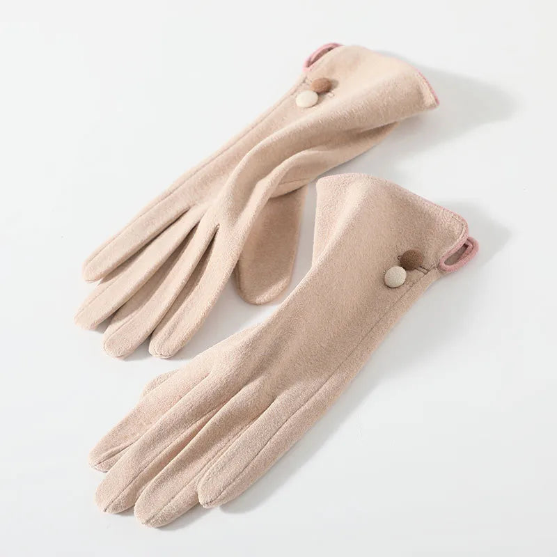 women's fashion solid color velvet polyester gloves 1 pair