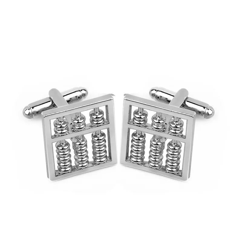 fashion geometry pattern six-pointed star leaves glasses music symbol bat bird wolf head titanium steel shirt cufflinks
