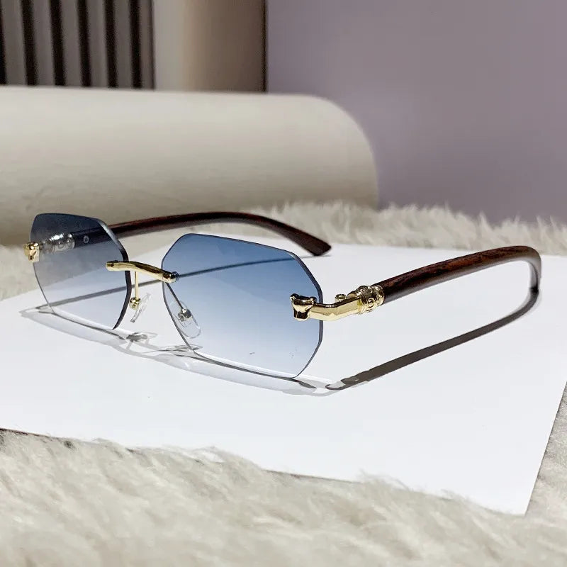 Simple Style Classic Style Color Block Pc Polygon Frameless Women's Sunglasses
