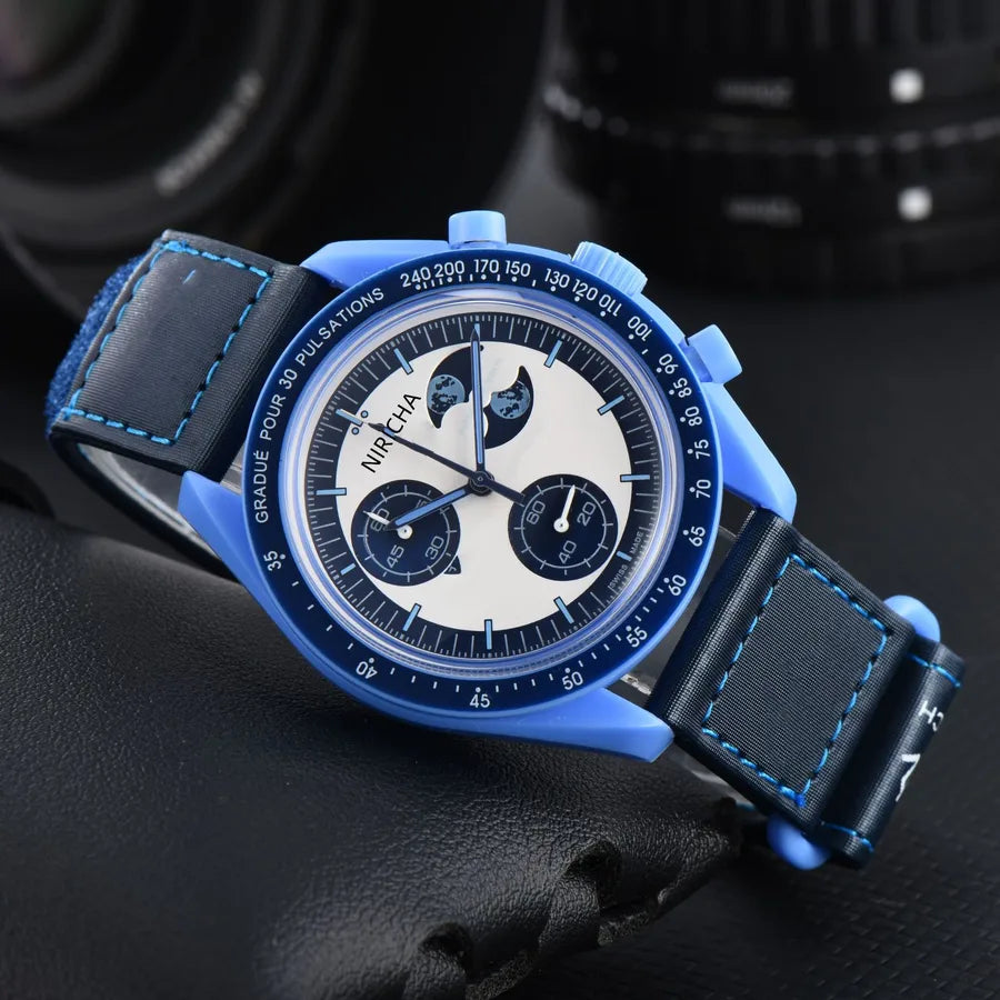 Foreign Trade Men's Niricha Oujia Glue Shell 6-Pin Super Luminous Quartz Watch Manufacturer Wholesale One Generation