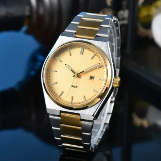 Business Classic Style Color Block Solid Color Horseshoe Buckle Quartz Men's Watches
