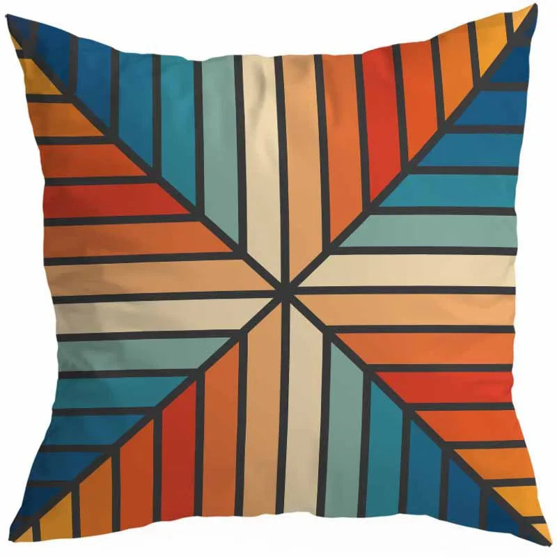 vacation sweet geometric stripe solid color linen fibre peach skin pillow cases