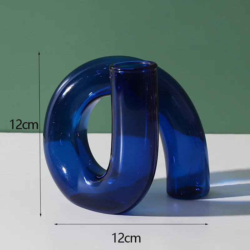 Simple Style Solid Color Glass Vase Artificial Decorations