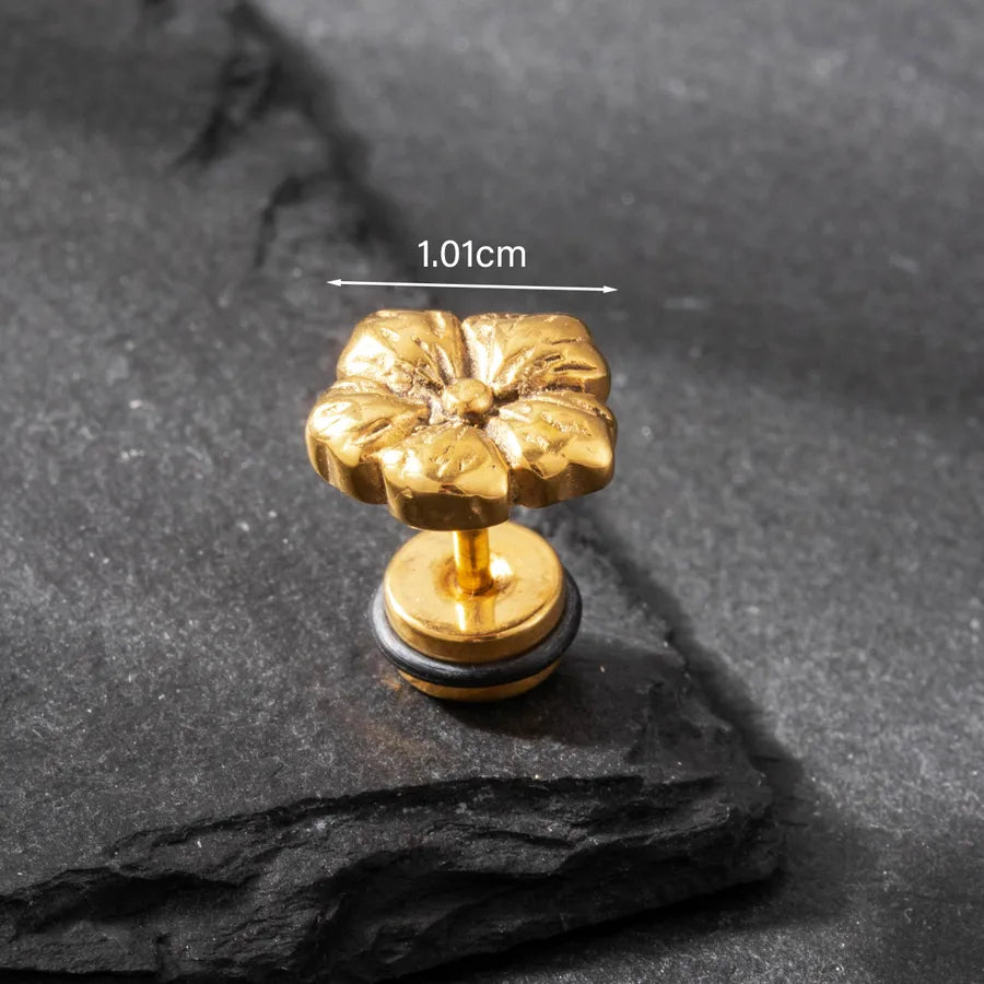 1 Piece Simple Style Star Antelope Flower 316 Stainless Steel  Ear Studs