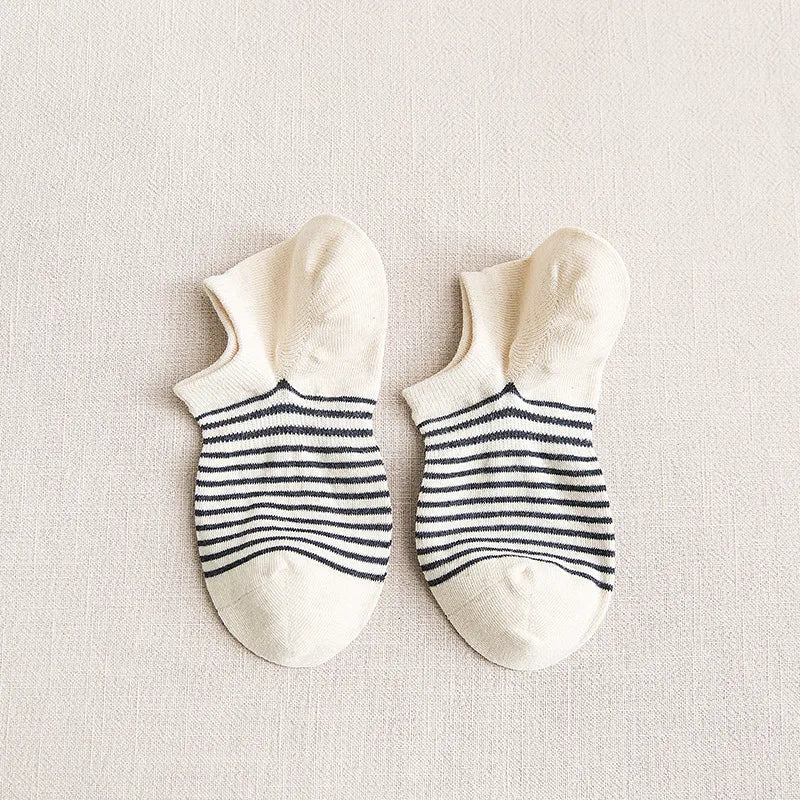 Casual Elegant Men's Stripe Cotton Ankle Socks A Pair