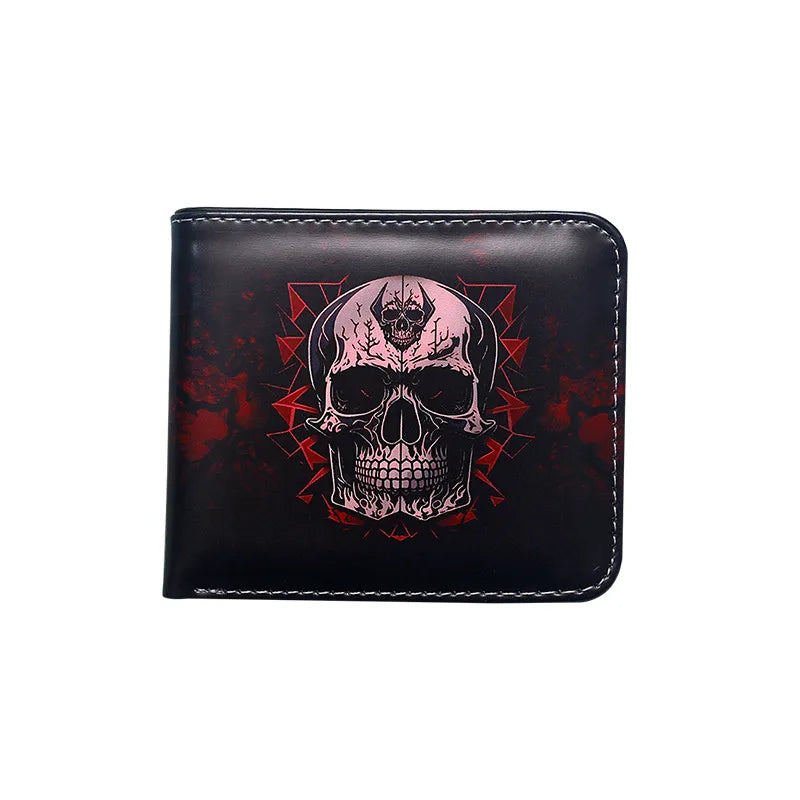 Unisex Skull PVC Open Wallets