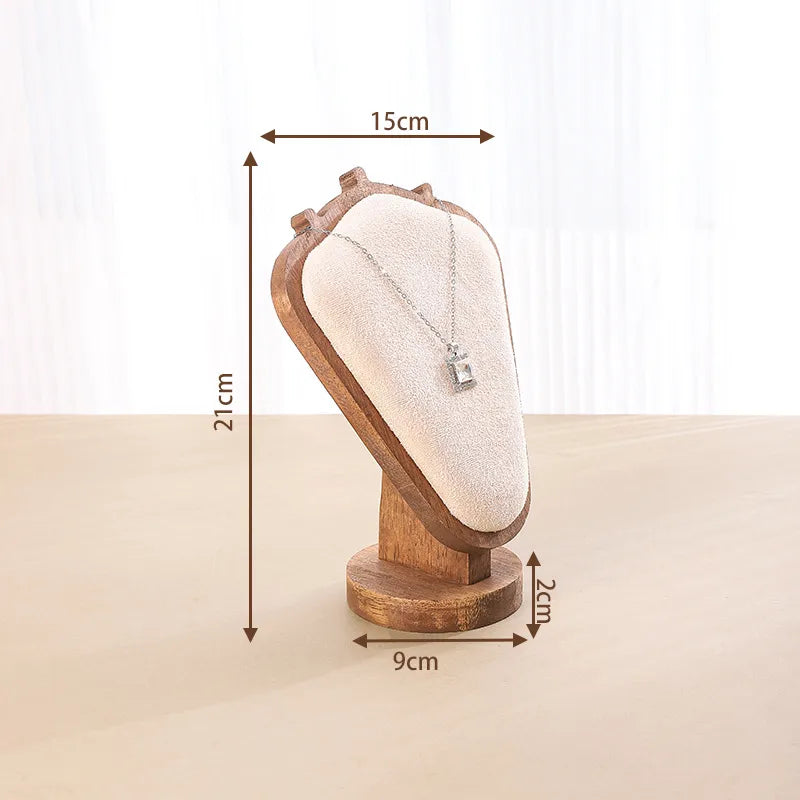 Lamb Horn Necklace Display Stand Portrait Neck Model Jewelry Holder Nordic Style Wooden Sculpture Storage Mannequin Rack