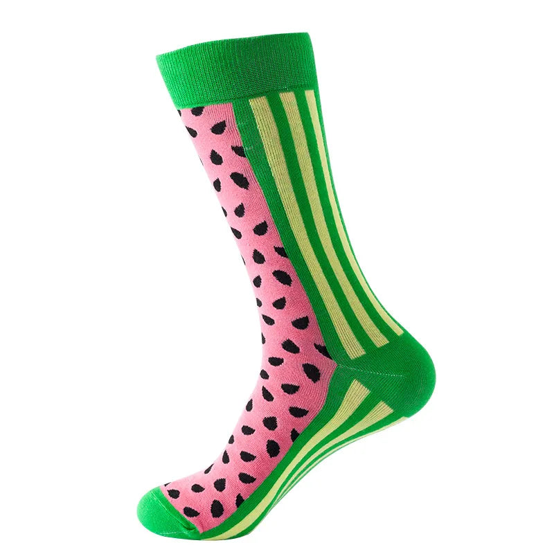 unisex casual cartoon nylon cotton jacquard crew socks 1 set