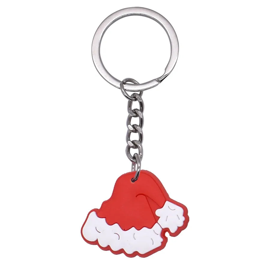 Cartoon Style Cartoon Character Christmas Hat Christmas Socks PVC Metal Christmas Women's Bag Pendant Keychain