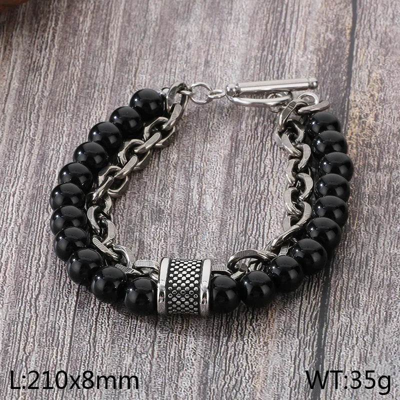Casual Simple Style Streetwear Round 304 Stainless Steel Bracelets In Bulk