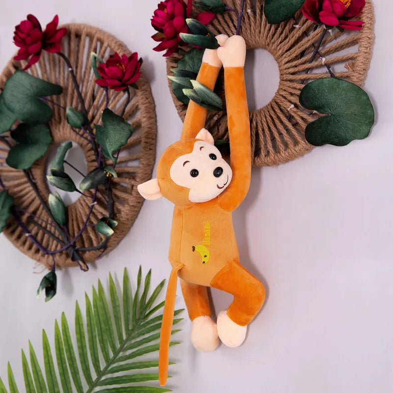 Animal monkey long-armed monkey plush toy lying down monkey will call banana monkey curtain monkey doll cartoon grabbing machine baby