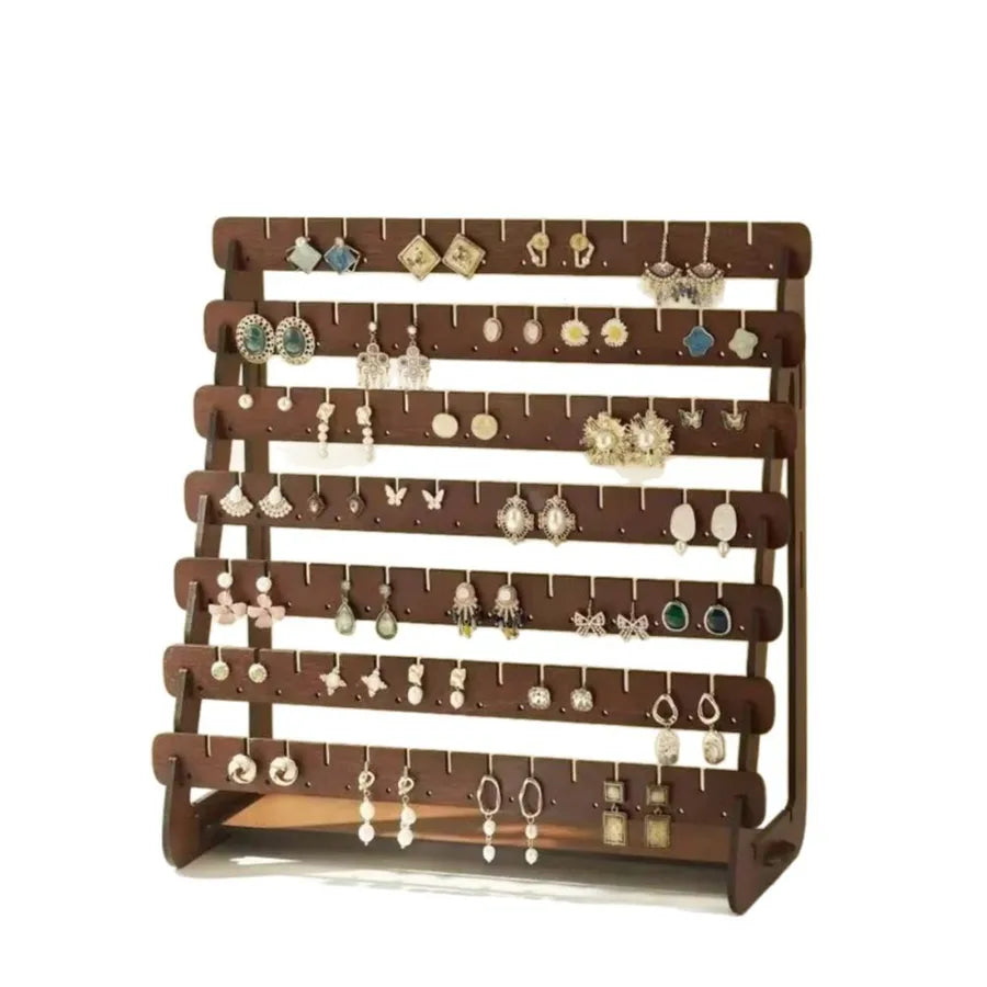 Wooden Jewelry Earring Bracelet Display Stand Storage Rack Simple Style Jewelry Accessories Organizer Exhibiting Holder