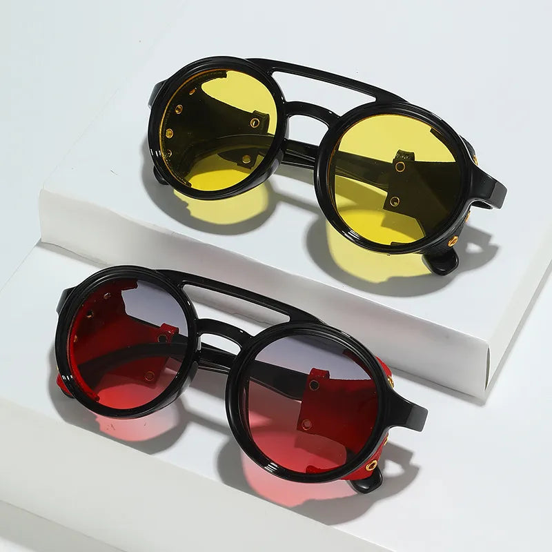 streetwear geometric pc round frame full frame men's sunglasses