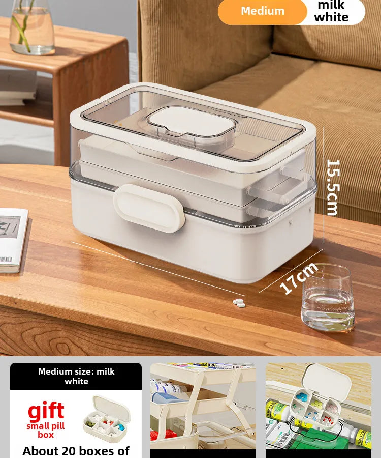 Medicine box Family medicine box household large capacity children's medicine multi-layer medical storage box first aid box small medicine box