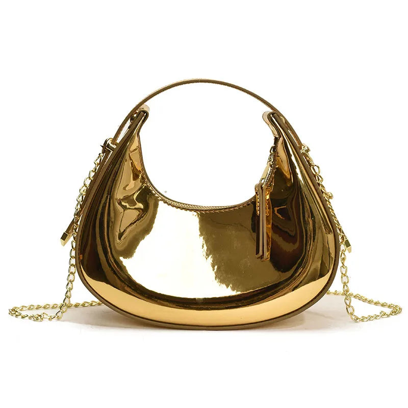 Women's Medium Pu Leather Solid Color Streetwear Sewing Thread Dumpling Shape Zipper Handbag Crossbody Bag