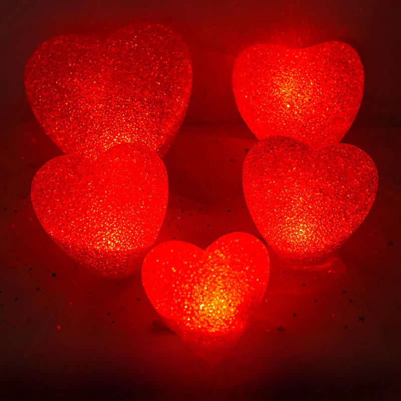 Hand-held love lamp chorus props red heart-shaped rice nightlight stage performance props wholesale