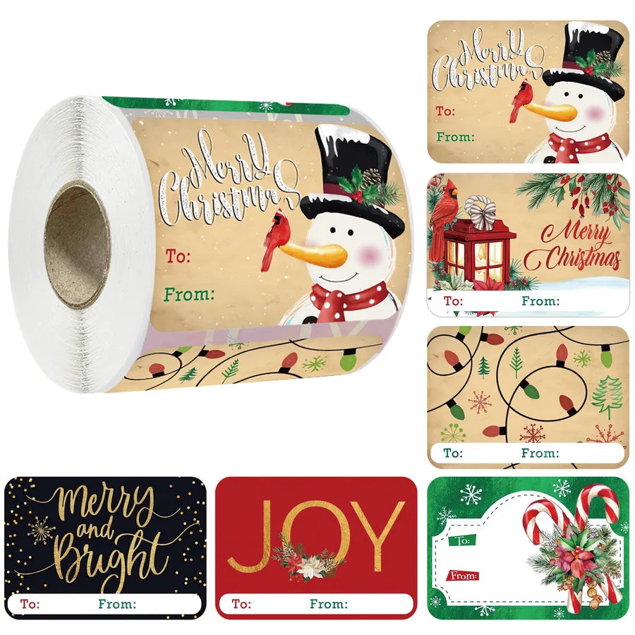 Christmas Cute Vacation Santa Claus Kraft paper adhesive sticker Christmas