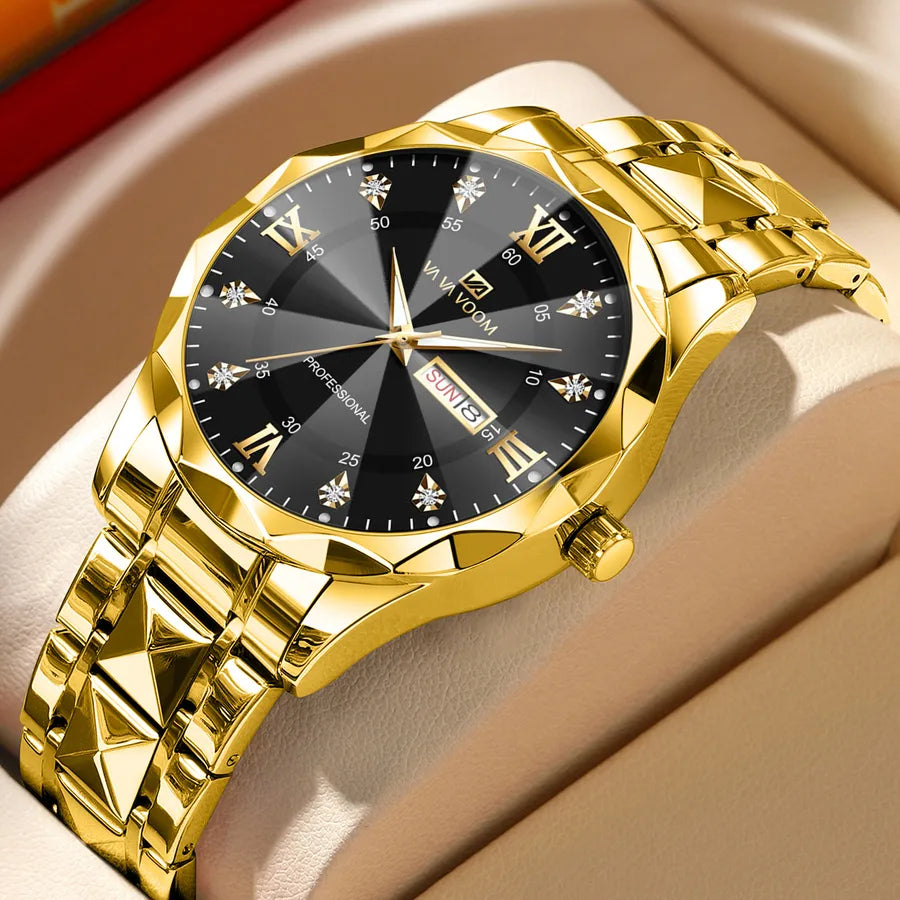 Business Geometric Butterfly Double Snap Quartz Men's Watches