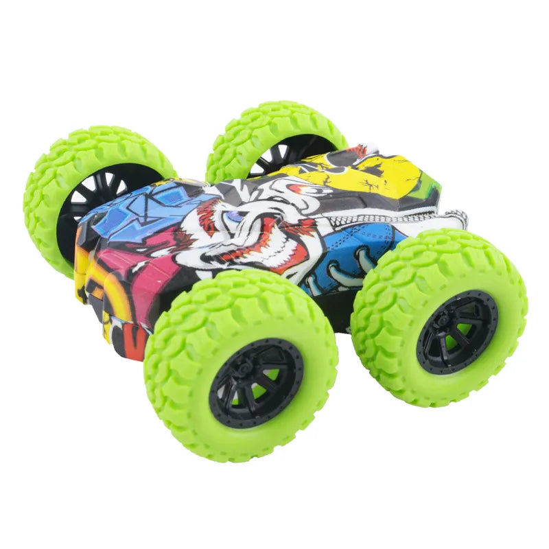 Children's four-wheel drive inertia car double-sided off-road vehicle fall-resistant stunt racing model boy gift toy stall wholesale