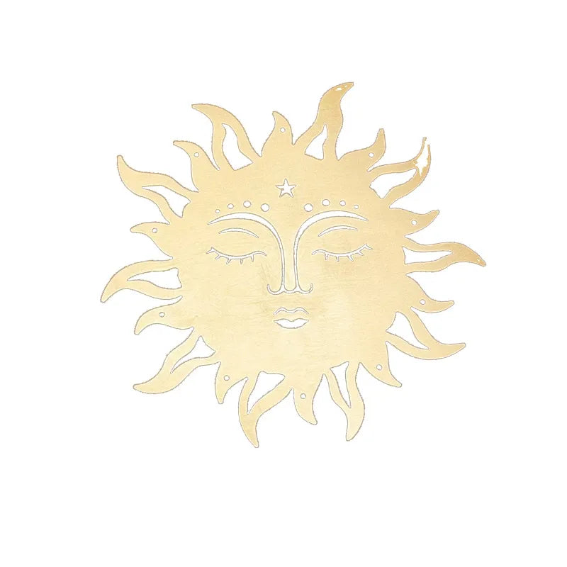 Retro Sun Moon Wood pendant Wall Art