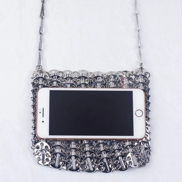 Women's Small Arylic Solid Color Streetwear Sequins Square Open Crossbody Bag