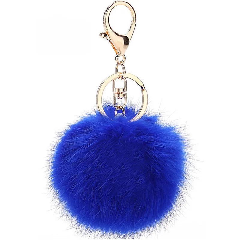 korean style hairball alloy women's bag pendant keychain