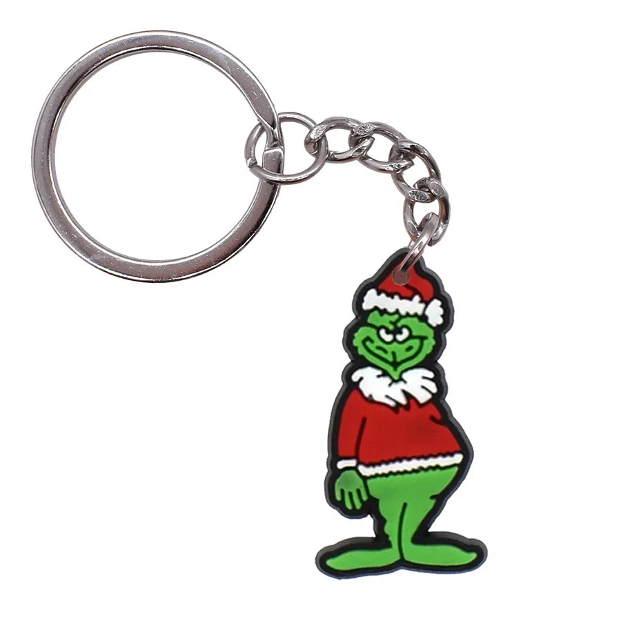 Cartoon Style Cartoon Character Christmas Hat Christmas Socks PVC Metal Christmas Women's Bag Pendant Keychain