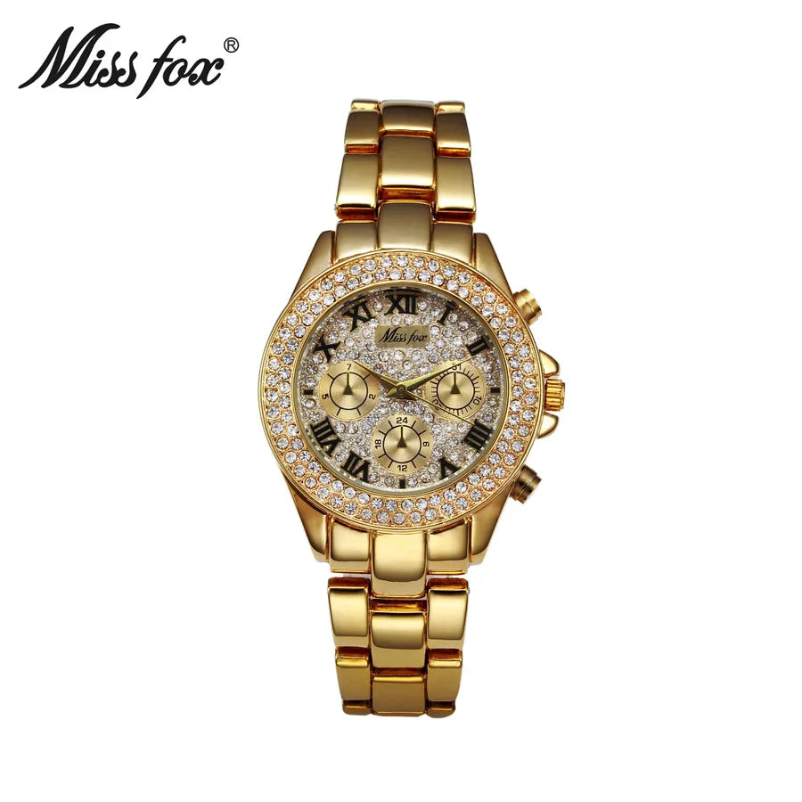 Elegant Shiny Solid Color Concealed Buckle Quartz Women's Watches