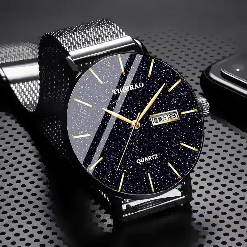 korean style geometric jewelry buckle quartz men's watches
