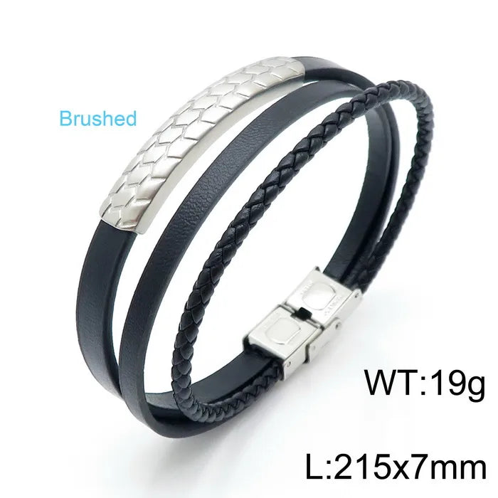Stainless Steel 18K Gold Plated Hip-Hop Plating Color Block Bangle