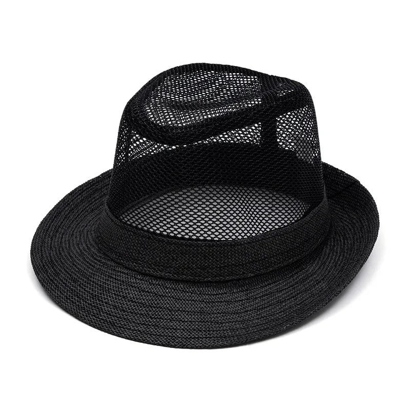 Men's Casual Style Vacation Solid Color Flat Eaves Straw Hat