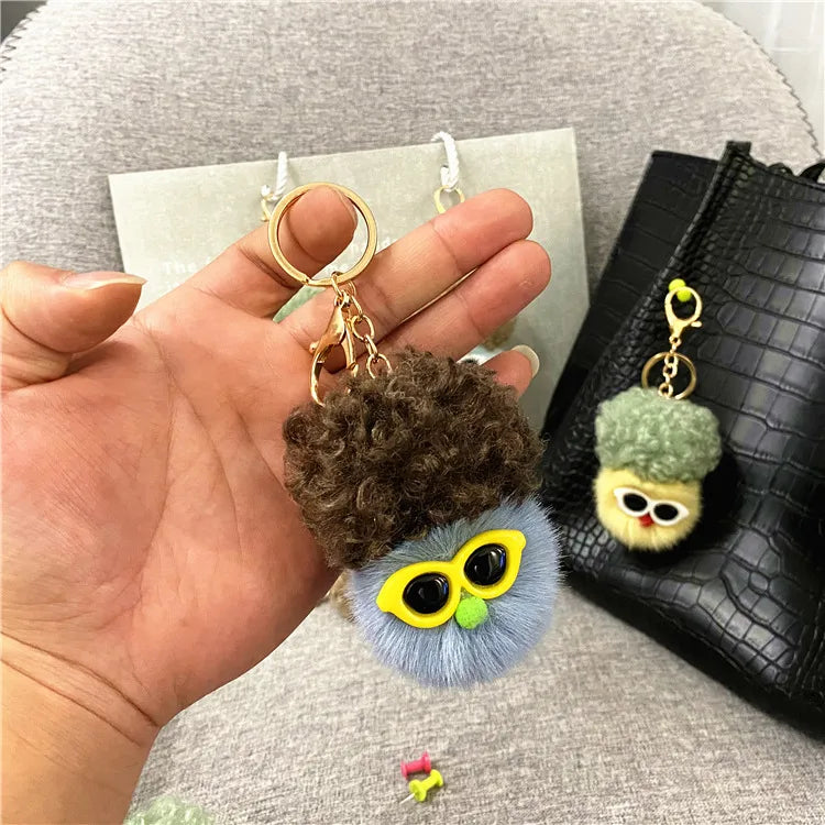cute funny doll metal unisex bag pendant keychain