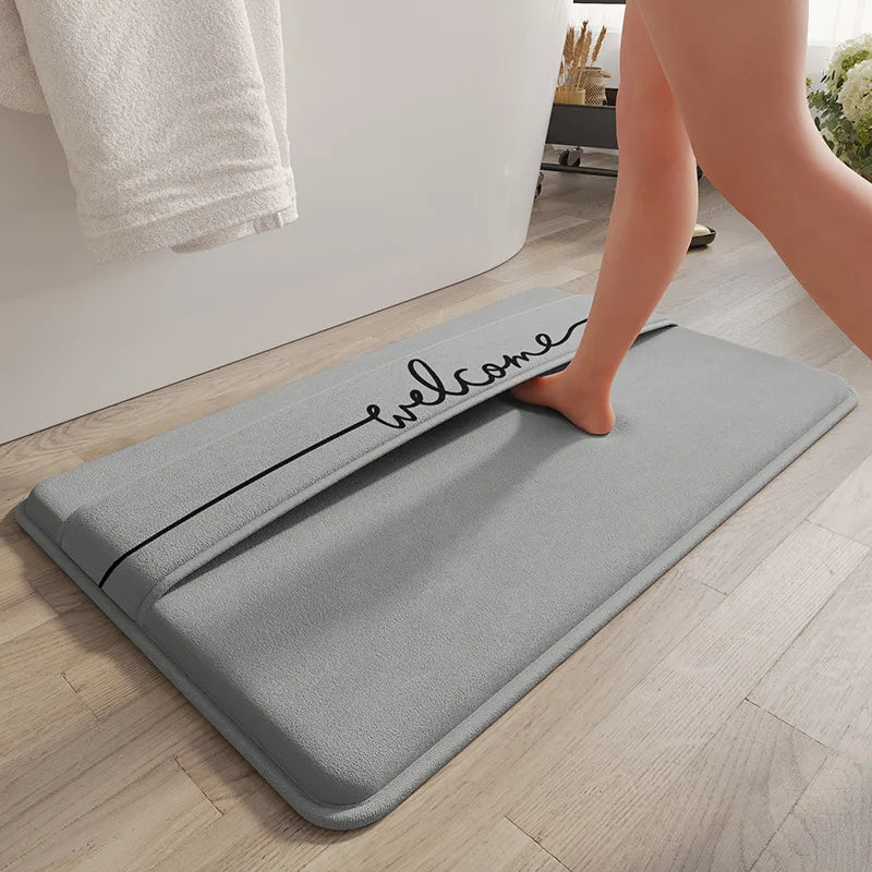 Casual Solid Color Polyester Fiber (polyester) carpet Bathing