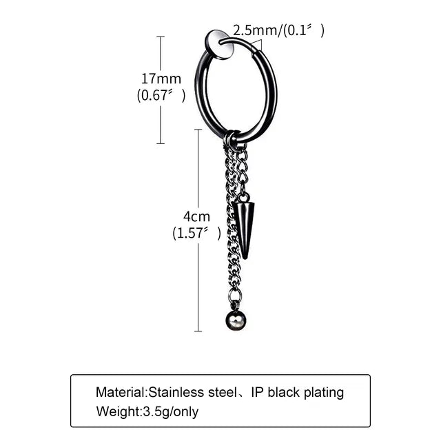 1 Piece Punk Cool Style Cross chain 201 Stainless Steel Ear Cuffs