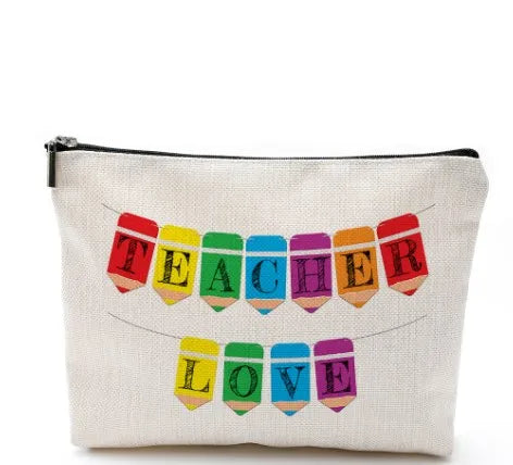 casual vacation cartoon cotton and linen storage bag makeup bags