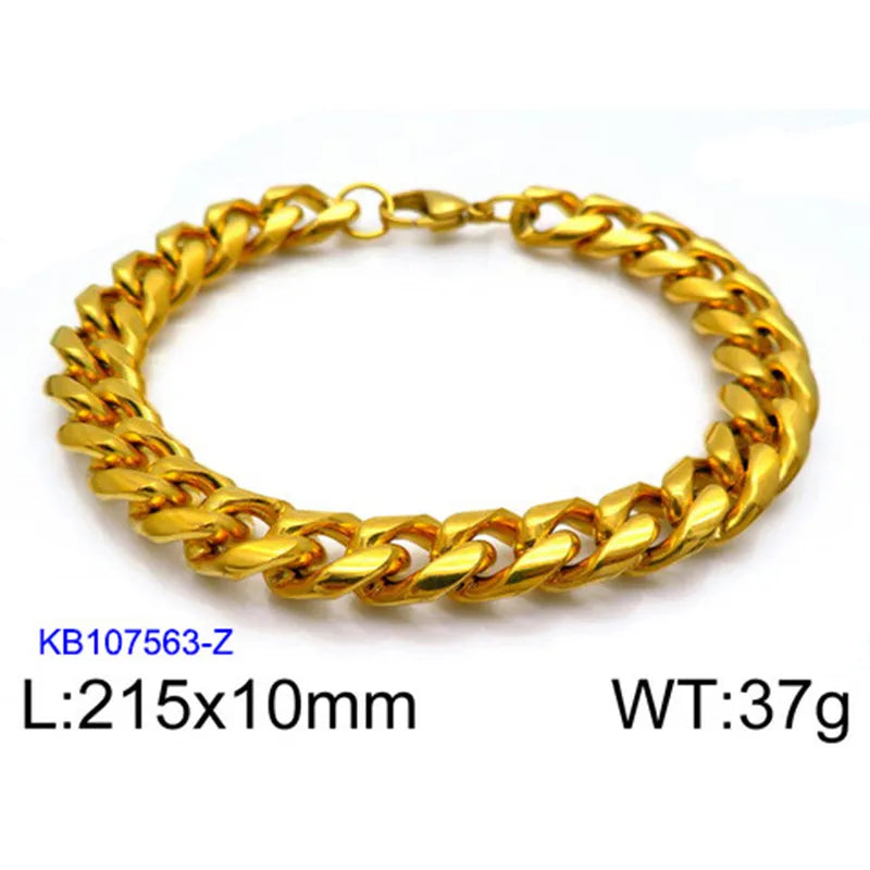 Simple Style Solid Color Titanium Steel Men's Bracelets
