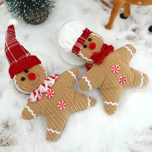 Creative Christmas Gingerbread Man Doll Pendant Holiday Cartoon Doll Decorations Christmas Tree Decoration Accessories Props